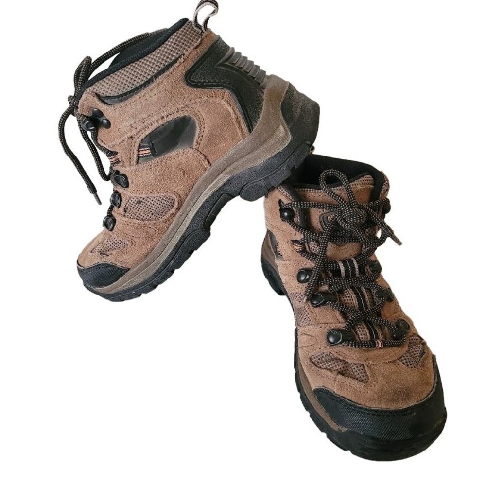 Nevados Boots Cire Mid Youth Brown Black Hiking Shoes Size 3 Suede